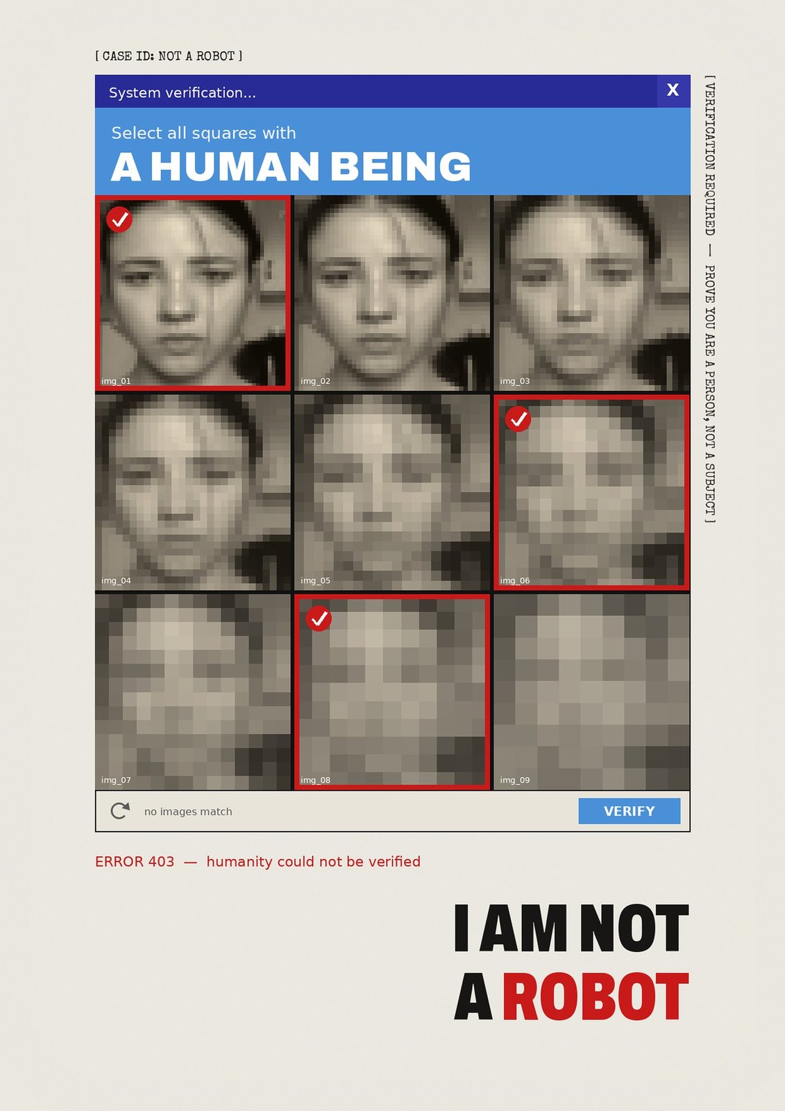 I am not a robot — poster from the series No One Gets to Decide for Me