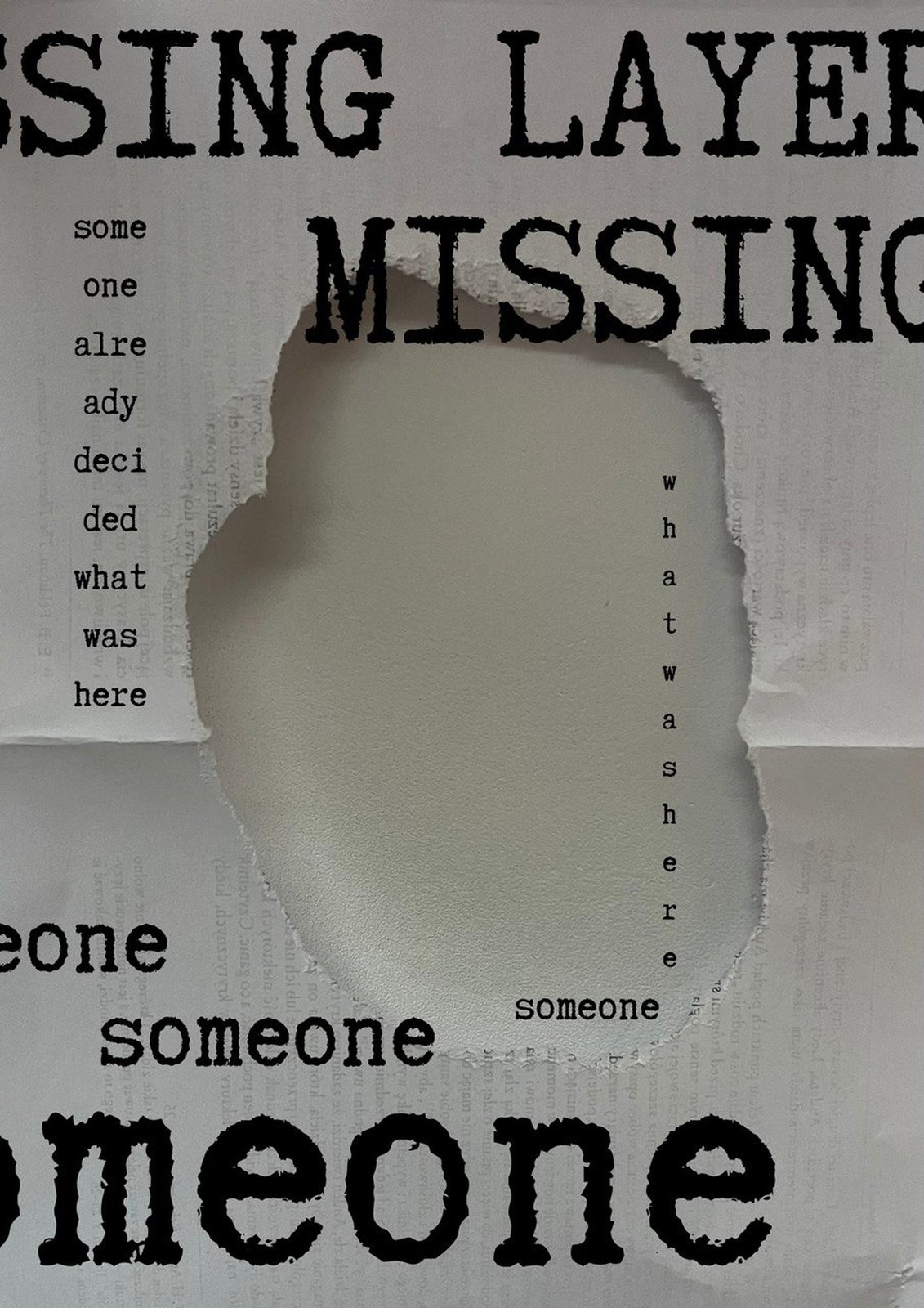 Missing layer — poster from the series No One Gets to Decide for Me