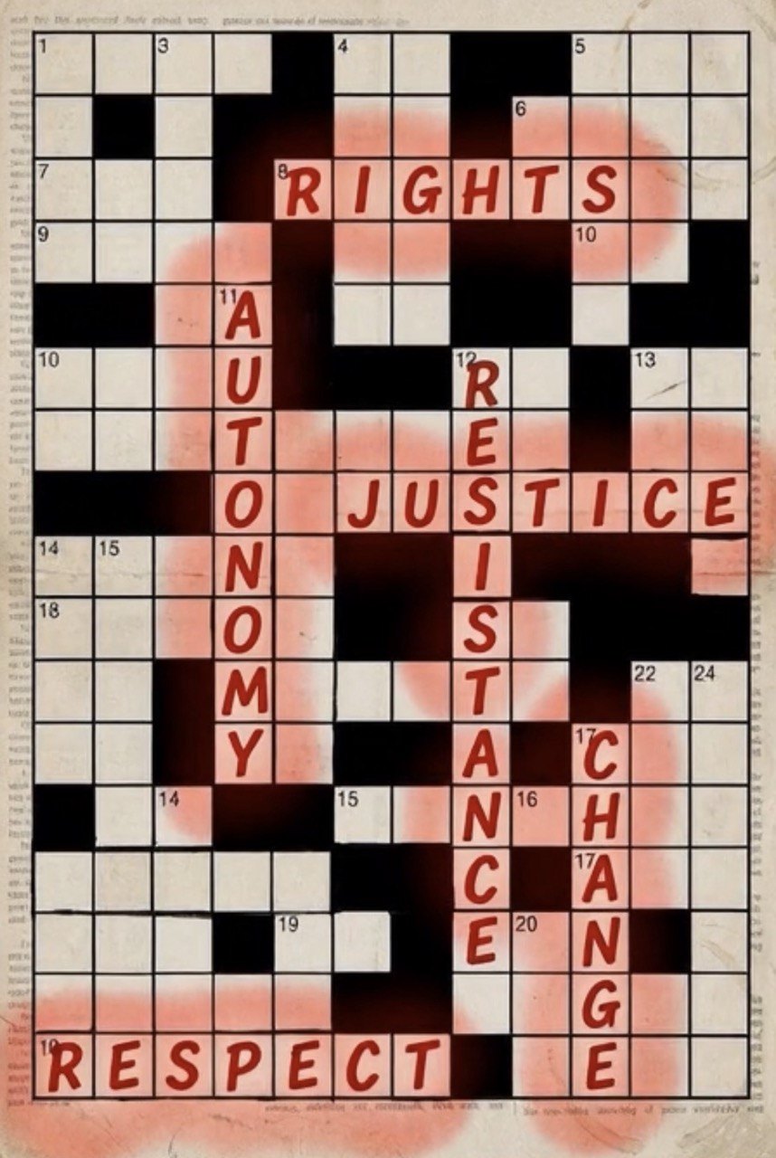 Crossword layout on paper